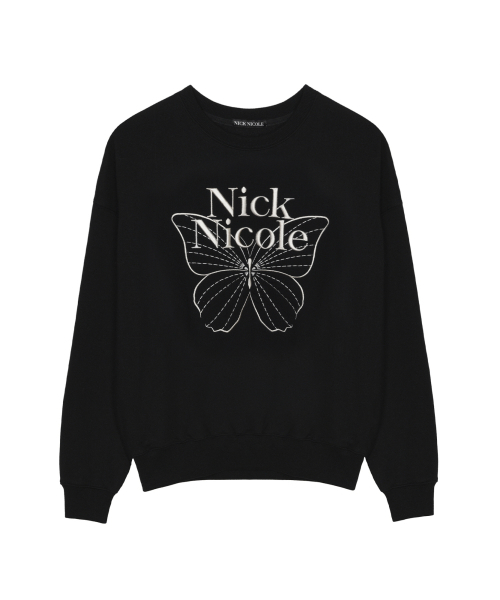 NICK&NICOLE(ニックアンドニコール)の「VOLUME BUTTERFLY SIGNATURE SWEATSHIRT_BLACK WHITE(スウェット・レディース・その他・FREE)」の4枚目の写真