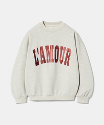 Diamond Layla（ダイアモンドレイラ）の「LAMOUR Big Embroidery Stitch Sweatshirt T87  Reddish Oatmeal（スウェット）」