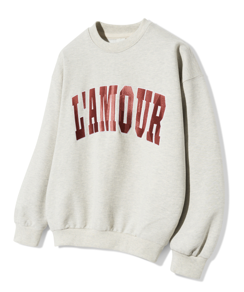 Diamond Layla(ダイアモンドレイラ)の「LAMOUR Big Embroidery Stitch Sweatshirt T87 Reddish Oatmeal(スウェット・レディース・その他・LARGE/MEDIUM/X-LARGE)」の3枚目の写真