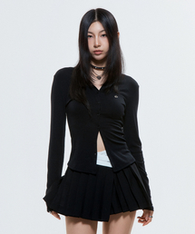 DAUSPICE（ディーオスピス）の「(DUC) Round-Neck Cardigan Black（カーディガン/ボレロ）」