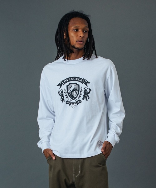 XLARGE(エクストララージ)の「LA FOOTBALL L/S TEE(Tシャツ/カットソー・メンズ・オリーブ/ブラック/ホワイト・XL/L/M/S)」の2枚目の写真