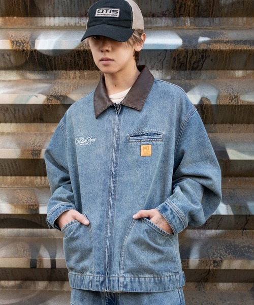 WEGO（ウィゴー）の「WEGO/【26年春新作】ワーカーズZIPデニムジャケット（デニムジャケット・メンズ・ブラック系3/コバルトブルー・MEDIUM/LARGE）」の5枚目の写真