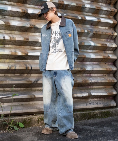 WEGO（ウィゴー）の「WEGO/【26年春新作】ワーカーズZIPデニムジャケット（デニムジャケット・メンズ・ブラック系3/コバルトブルー・MEDIUM/LARGE）」の9枚目の写真