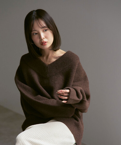 Noble（ノーブル）の「《追加》YAKワイドVネックニット（ニット