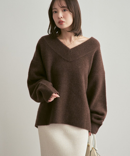 セール】《追加》YAKワイドVネックニット（ニット/セーター）｜NOBLE