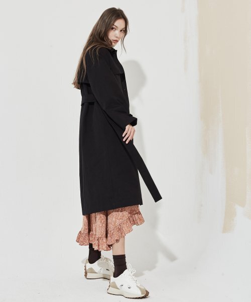 manavis7(マナビスセブン)の「Corduroy Point Trench Coat Black(トレンチコート・レディース・ブラック・FREE)」の3枚目の写真