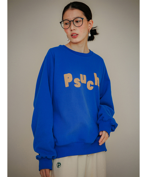 PSUCHE(プシュケ)の「LOGO OVERFIT SWEATSHIRT_SEA BLUE(スウェット・レディース・その他・MEDIUM/LARGE)」の2枚目の写真