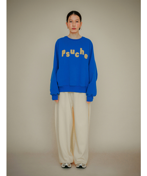 PSUCHE(プシュケ)の「LOGO OVERFIT SWEATSHIRT_SEA BLUE(スウェット・レディース・その他・MEDIUM/LARGE)」の4枚目の写真