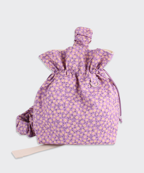 Purple Daisy Mini Shirring Sling Backpack