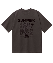 BEMIGHTY（ビーマイティー）の「サマーキャンプオーバーサイズ半袖Tシャツ[ダークグレー]（Tシャツ/カットソー）」
