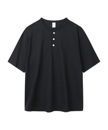 ヘンリーネック S/S Tシャツ (ブラック)