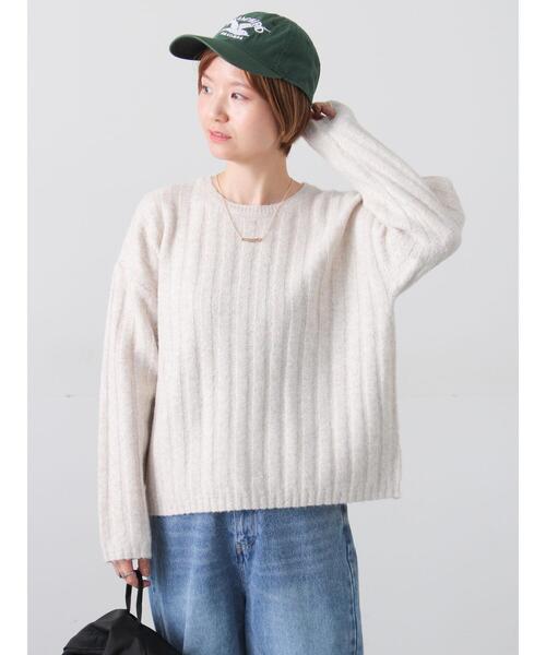 Lugnoncure（ルノンキュール）の「ラメ混ワイドリブニット（ニット/セーター・レディース・サックスブルー/グレー/ベージュ・F）」の3枚目の写真