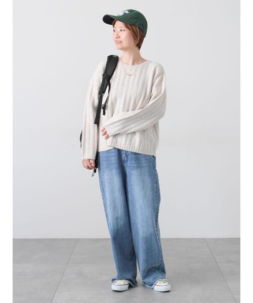 Lugnoncure（ルノンキュール）の「ラメ混ワイドリブニット（ニット/セーター・レディース・サックスブルー/グレー/ベージュ/イエロー・F）」の11枚目の写真