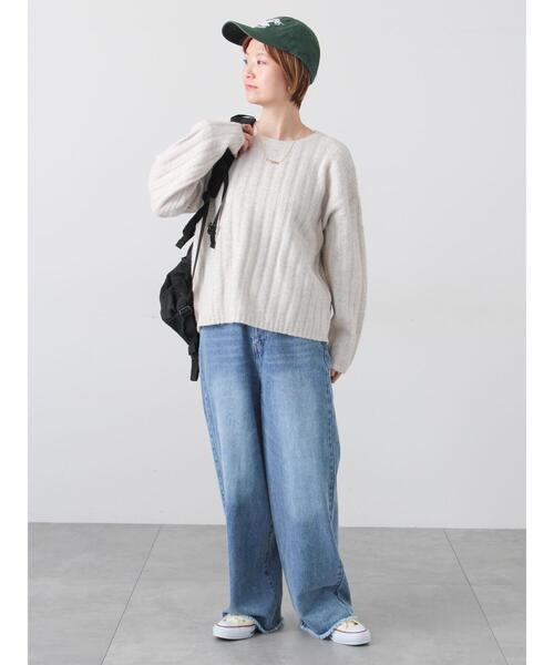 Lugnoncure（ルノンキュール）の「ラメ混ワイドリブニット（ニット/セーター・レディース・サックスブルー/グレー/ベージュ/イエロー・F）」の12枚目の写真