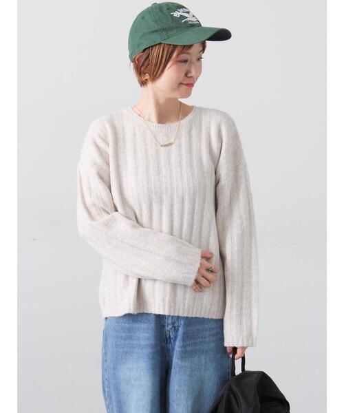 Lugnoncure（ルノンキュール）の「ラメ混ワイドリブニット（ニット/セーター・レディース・サックスブルー/グレー/ベージュ/イエロー・F）」の13枚目の写真