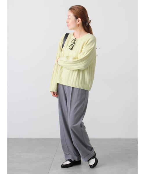 Lugnoncure（ルノンキュール）の「ラメ混ワイドリブニット（ニット/セーター・レディース・サックスブルー/グレー/ベージュ/イエロー・F）」の14枚目の写真