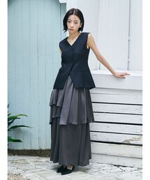 LAGUNAMOON | ティアードスカートドッキングベストワンピース(ワンピース)