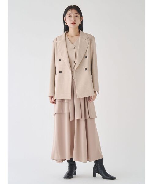 LAGUNAMOON（ラグナムーン）の「ティアードスカートドッキングベストワンピース セットアップ（ワンピース・レディース・ベージュ/グレー/ブラック・MEDIUM/SMALL）」の19枚目の写真