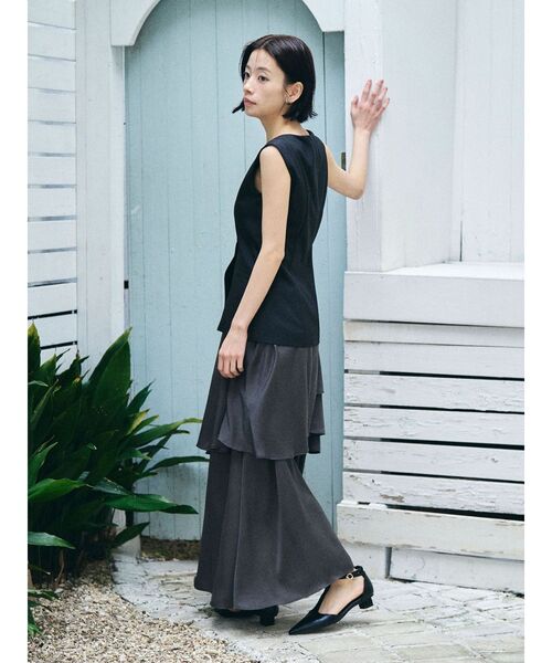 LAGUNAMOON（ラグナムーン）の「ティアードスカートドッキングベストワンピース セットアップ（ワンピース・レディース・ベージュ/グレー/ブラック・MEDIUM/SMALL）」の22枚目の写真