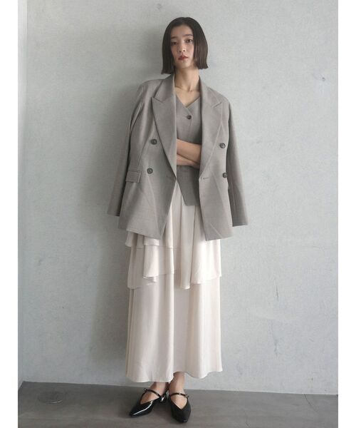 LAGUNAMOON(ラグナムーン)の「ティアードスカートドッキングベストワンピース(ワンピース・レディース・ベージュ/グレー/ブラック・MEDIUM/SMALL)」の5枚目の写真