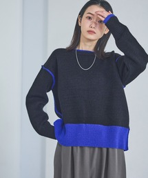 LAKOLE | 7ゲージ配色ニットプルオーバー / 637047(ニット/セーター)