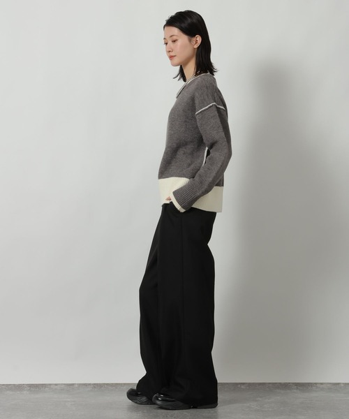 LAKOLE（ラコレ）の「7ゲージ配色ニットプルオーバー / 637047（ニット/セーター・レディース・グレー/ブラック/ブラウン・FREE）」の18枚目の写真