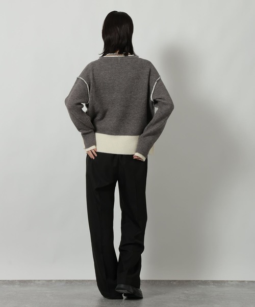 LAKOLE（ラコレ）の「7ゲージ配色ニットプルオーバー / 637047（ニット/セーター・レディース・グレー/ブラック/ブラウン・FREE）」の19枚目の写真