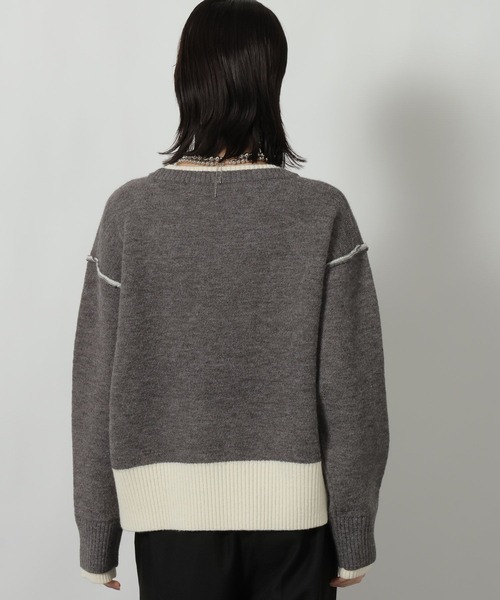 LAKOLE（ラコレ）の「7ゲージ配色ニットプルオーバー / 637047（ニット/セーター・レディース・グレー/ブラック/ブラウン・FREE）」の22枚目の写真