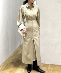 レイヤードシャツワンピース