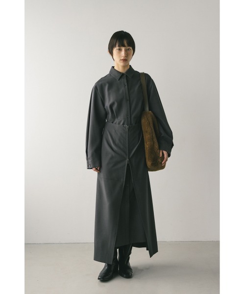 STYLEMIXER(スタイルミキサー)の「レイヤードシャツワンピース(シャツワンピース・レディース・ベージュ/グレー・SMALL/MEDIUM)」の11枚目の写真