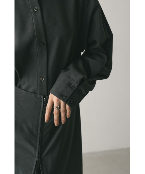 STYLEMIXER(スタイルミキサー)の「レイヤードシャツワンピース(シャツワンピース・レディース・ベージュ/グレー・SMALL/MEDIUM)」の15枚目の写真
