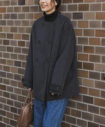 URBAN RESEARCH DOORS | ウールノーカラーコート(ピーコート)