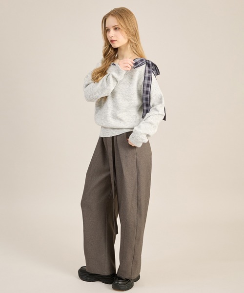 apres jour mignon（アプレジュールミニョン）の「2WAYリボンニットプルオーバー（ニット/セーター・レディース・ネイビー/グレー/ライトグレー・LARGE/フリー）」の15枚目の写真