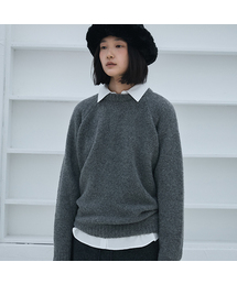 HOWUS（ホワス）の「WOOL SOFT OVERFIT KNIT (GRAY)（ニット/セーター）」