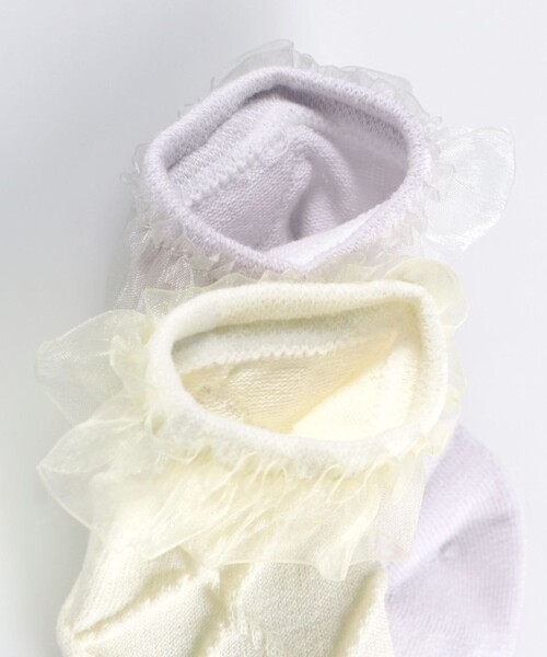BRANSHES（ブランシェス）の「フリルフロートソックス（ソックス/靴下・キッズ・アイボリー/ラベンダー・L(19～21cm)/M(16～18cm)/S(13～15cm)）」の5枚目の写真