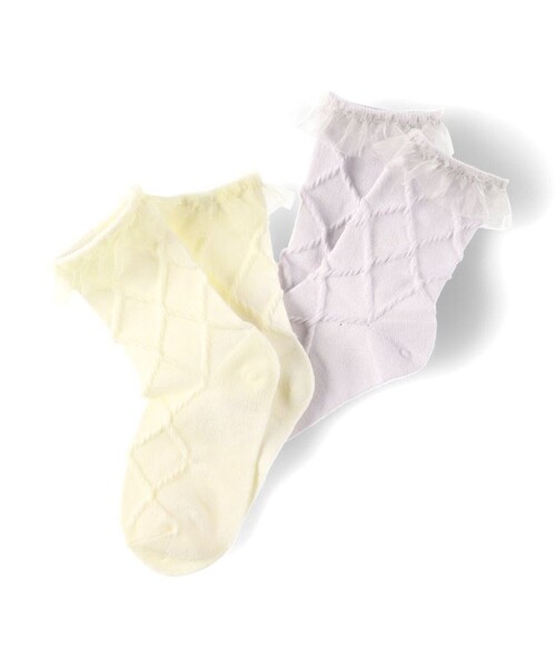 BRANSHES（ブランシェス）の「フリルフロートソックス（ソックス/靴下・キッズ・アイボリー/ラベンダー・L(19～21cm)/M(16～18cm)/S(13～15cm)）」の7枚目の写真