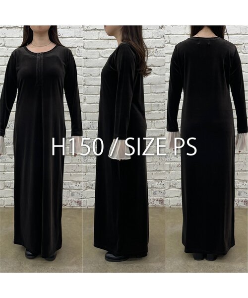 CAPRICIEUX LE'MAGE（カプリシューレマージュ）の「【低身長サイズあり】フレアスリーブベロアワンピース（ワンピース・レディース・ブラック/ベージュ/ブラウン・PS/FREE）」の14枚目の写真