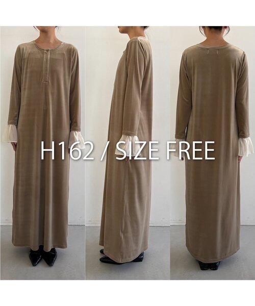 CAPRICIEUX LE'MAGE（カプリシューレマージュ）の「【低身長サイズあり】フレアスリーブベロアワンピース（ワンピース・レディース・ブラック/ベージュ/ブラウン・PS/FREE）」の15枚目の写真