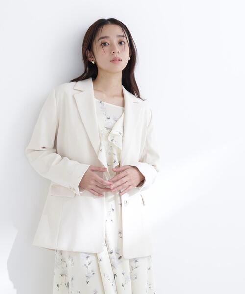 NATURAL BEAUTY BASIC（ナチュラルビューティーベーシック）の「◇スプリングカラージャケット（テーラードジャケット・レディース・ピンク/オフホワイト・FREE）」の2枚目の写真