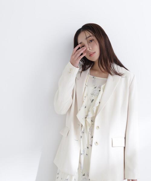 NATURAL BEAUTY BASIC（ナチュラルビューティーベーシック）の「◇スプリングカラージャケット（テーラードジャケット・レディース・ピンク/オフホワイト・FREE）」の5枚目の写真