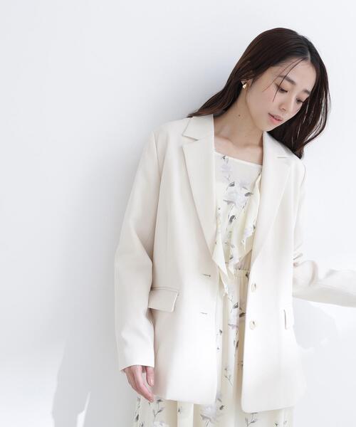 NATURAL BEAUTY BASIC（ナチュラルビューティーベーシック）の「◇スプリングカラージャケット（テーラードジャケット・レディース・ピンク/オフホワイト・FREE）」の9枚目の写真