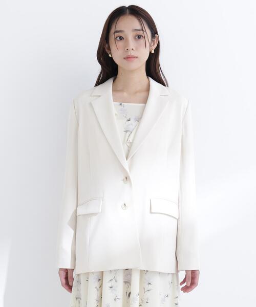 NATURAL BEAUTY BASIC（ナチュラルビューティーベーシック）の「◇スプリングカラージャケット（テーラードジャケット・レディース・ピンク/オフホワイト・FREE）」の11枚目の写真