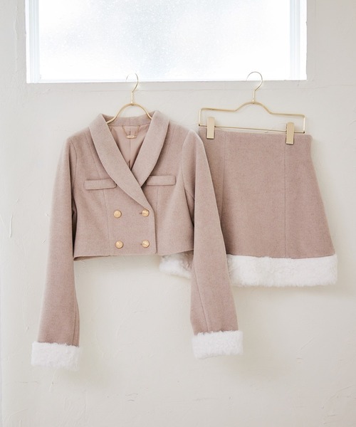 Rose Muse（ロゼミューズ）の「fake fur switching mini SK（スカート・レディース・ベージュ・SMALL）」の8枚目の写真