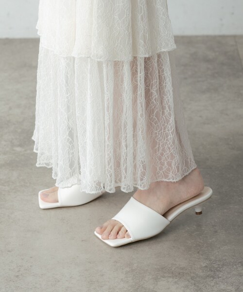 GALLEST（ギャレスト）の「スウエアトゥサンダル（サンダル・レディース・グリーン/オフホワイト/ブラック・35/45）」の6枚目の写真