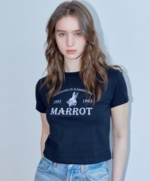 ホリデイラビットクロップTシャツ_ブラック