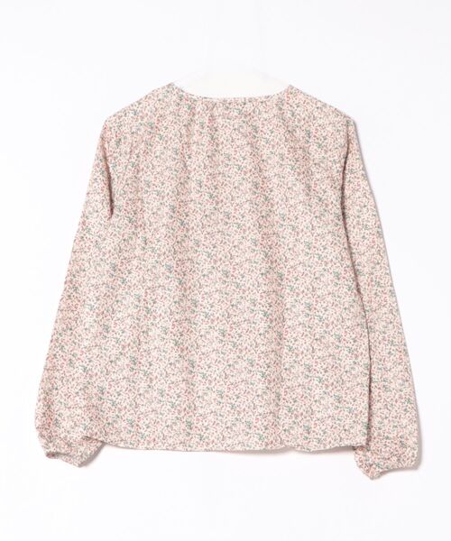 i-dare(アイディア)の「【i-dare】小花柄 ノーカラー 長袖 ブラウス(シャツ/ブラウス・レディース・レッド/グリーン・SMALL/MEDIUM/X-LARGE/LARGE)」の3枚目の写真
