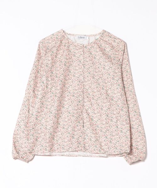 i-dare(アイディア)の「【i-dare】小花柄 ノーカラー 長袖 ブラウス(シャツ/ブラウス・レディース・レッド/グリーン・SMALL/MEDIUM/X-LARGE/LARGE)」の9枚目の写真