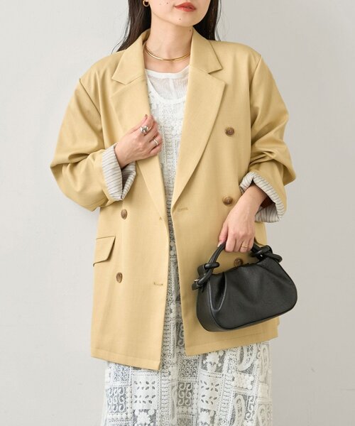 CIAOPANIC TYPY（チャオパニックティピー）の「袖折り返しオーバーサイズテーラージャケット（テーラードジャケット・レディース・アイボリー/グレー/イエロー・ONE SIZE）」の3枚目の写真