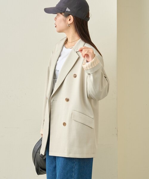 CIAOPANIC TYPY（チャオパニックティピー）の「袖折り返しオーバーサイズテーラージャケット（テーラードジャケット・レディース・イエロー/グレー/アイボリー・ONE SIZE）」の13枚目の写真