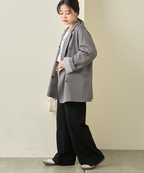 CIAOPANIC TYPY（チャオパニックティピー）の「袖折り返しオーバーサイズテーラージャケット（テーラードジャケット・レディース・アイボリー/グレー/イエロー・ONE SIZE）」の7枚目の写真